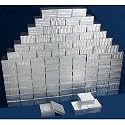 100 Silver Cotton Jewelry Bracelet Display Gift Boxes 3.75"