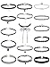 Mudder Choker Necklaces Set, Black, 16 Pieces