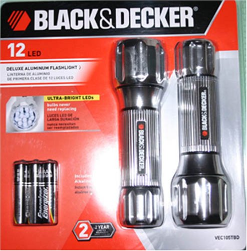 Black & Decker 12 LED Deluxe Aluminum Flashlight - Set of 2