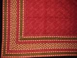 Calico Print Indian Bedspread-Coverlet-Cranberry-Twin