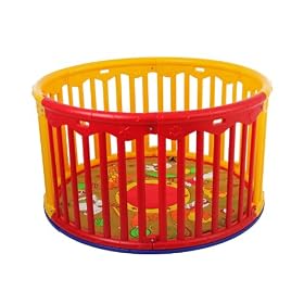 Dream On Me Circuliar Playard, Red/Yellow