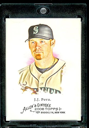 2008 Topps Allen and Ginter # 205 J.J. Putz ( Seattle Mariners ) MLB Baseball Card in Protective Display Case!