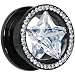 5/8" Black Clear Titanium Star CZ Screw Fit Tunnel