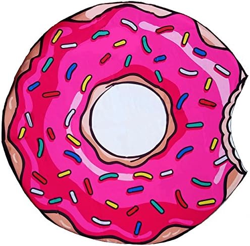 Yiset Gigantic Pink Donut Beach Blanket Round Oversized Towel Bingo (Donut)