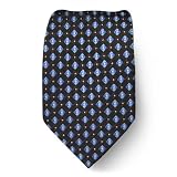 MK-359 - Brand Name Designer Michael Kors Silk Tie - Chocolate - Blue