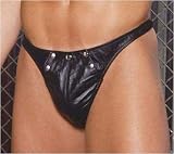 Leather Thong with snaps in One Size