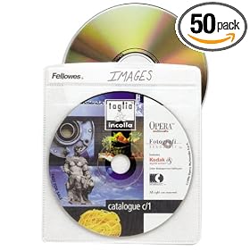 Fellowes CD Sleeves 100 CD Capacity Clear Vinyl Double Sided (50-Pack)