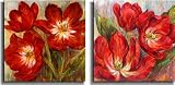 Flamenco Reds & Tango Tangerine by Liv Carson 2-pc Premium Stretched Canvas Set (Ready to Hang)