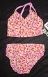 Infant/Toddler Girls 2 PC Swimsuit V-Neck Tankini Pink/Orange/Yellow Ditsy