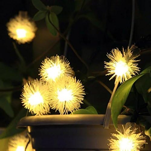 iLAZ Globe Solar Lights Garden,Drangonfly Outdoor String Lights with 20LED 15.8ft Fairy Light Christmas Lights 20 Chuzzle Balls for Path Indoor Party Decoration(Warm White)