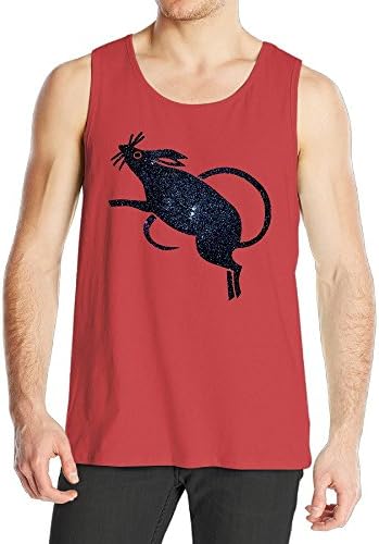 Cool Mens Funny Summer Chinese Twelve Zodiac Rat Mouse Tank Tops Vest Jersey Red Small