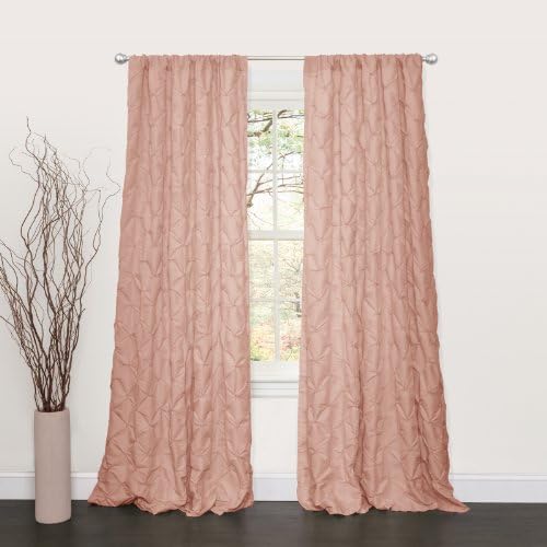 Lush Decor Lake Como Window Curtain Panel, 84 by 50-Inch, Peach