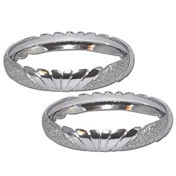 Costume Jewelry Rodium Plated Bangle Bracelets Pair from India Unique Gift for Her 2.25 inches