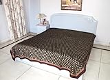 Awsome Block Print & Brocade Work Cotton Bed Sheet Bedspread