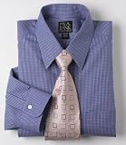 Traveler Pinpoint Check Point Collar Dress Shirt Big or Tall