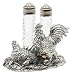 Arthur Court Rooster Salt-and-Pepper Set in Stand
