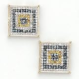 Solid 14K Yellow Gold Micro Pav� .33 Carat Elegant Genuine Diamond Earrings