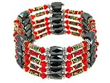 Magnetic Wrap Necklace/Bracelet - Red Cloisenne 36 Inch in Length