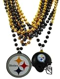 NFL Pittsburgh Steelers Team Medallion, Mini-Helmet and Mardi-Gras Bead Set