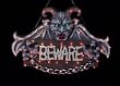 32" Beware Hanging Beast Halloween Decor 50-Light Lighted Yard Art #650059