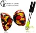 Mr Babache Harlequin Diabolo (R/Y/Bk) Set with Aluminium Diablo Hand Sticks
