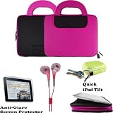 Premium anti-slip high quality Hard Nylon Cube Case with Pocket and Handles for Apple iPad 3G tablet / Wifi model 16GB, 32GB, 64GB. Apple iPad Accessories+ Includes a 4-inch eBigValue (TM) Determination Hand Strap + iPad Touch Anti Glare Screen Protector Guard (Compatible with all Versions of iPad) + Also includes a set of Fashion Earbud Headset Headphones 3.5mm Jack In-Ear Stereo + Includes an earphone case Clamshell Style with Zipper Enclosure, Inner Pocket, and Durable Exterior!