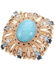 Carlo Viani® 14K Rose Gold Plated Silver Blue Turquoise Ring