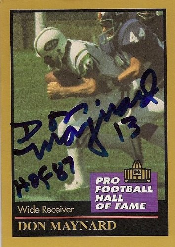 Don Maynard Autographed/Hand Signed Football Card (New York Jets) 1991 Pro Football Hall of Fame #94