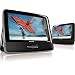 Philips PD9012/37 9-Inch LCD Dual Screen Portable DVD Player, Black