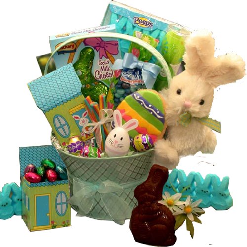 Bunny Hop Easter Gift Basket of Chocolate and Candy Treats
