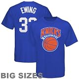NBA Majestic New York Knicks #33 Patrick Ewing Royal Blue Throwback Player T-shirt (6X)