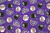 MLB Colorado Rockies Baseball Fleece Fabric Print By the Yard
