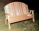4' Red Cedar Blue Mountain Fanback Garden Bench