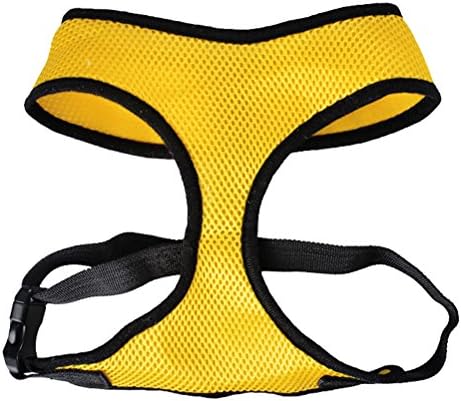 GEILI Mesh Pet Harness Belt Mesh Dog Harness Sets Black and Yellow XL 9.84"x26"x15.74"