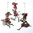 Pack of 6 Jester, Musican and Holly Berry Pixie Fairy Christmas Ornaments 6.25"