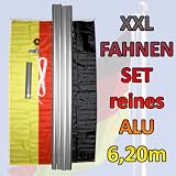 6,20m Alu Fahnenstange, Deutschlandflagge, Fahne zur Fussball WM 2010 NEU