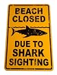 Shark Sighting Aluminum Sign in Yellow SF92