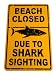 Shark Sighting Aluminum Sign in Yellow SF92