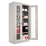 51KYnHHwITL. SL160  Alera : Storage Cabinet with See Thru Mesh Doors, 4 Shelves, 36 x 18 x 72, Light Gray  :  Sold as 2 Packs of   1   /   Total of 2 Each