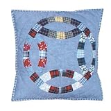 Denim Double Wedding Ring, Toss Pillow 16X 16