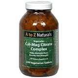 A to Z Naturals Cal-Mag Citrate Complex, Vegetarian Tablets, 250 tablets