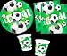 Image of Fußball Football grün 40 teilig Partyset Geschirr [Spielzeug]