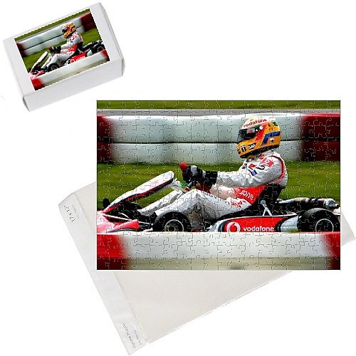 Jigsaw Puzzle of Motor Racing - Lewis Hamilton Champions Young British Go-Karters - Daytona from PA Photos