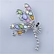 Swarovski Crystal Flying Colorful Dragonfly Animal Brooches