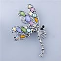 Flying Colorful Dragonfly Brooch