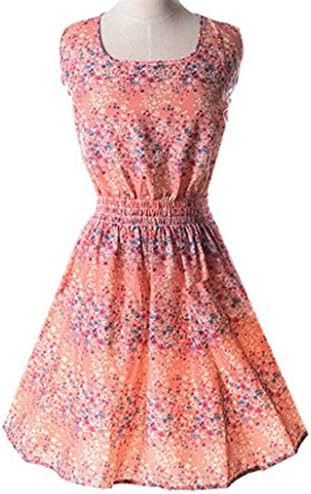 Women's A-LineA Elastic Waist Chiffon Party Bodycon Sun Fashion Tank Pink