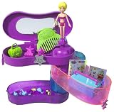 Polly Pocket Twirl & Swirl Beauty Case with Stickers