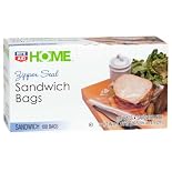 Rite Aid Home Sandwich Bags, Zipper Seal, Sandwich Size, 100 ea