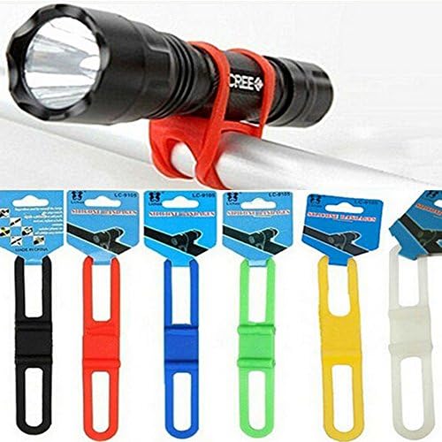 AJIBI 6pcs/Pack Bicycle Bike Cycle Silicone Elastic Rubber Strap Bandage Tie Light Torch Flashlight GPS Pump Phone Tool Holder