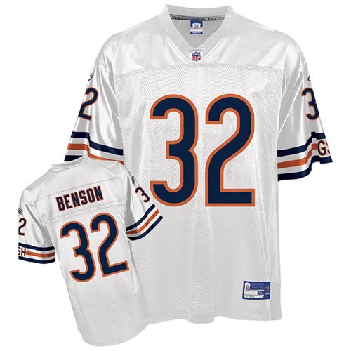 Reebok Chicago Bears Cedric Benson Replica White Jersey